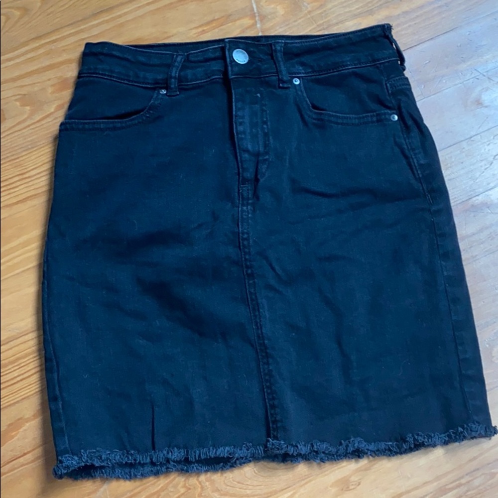Pieces Black Jean Skirt